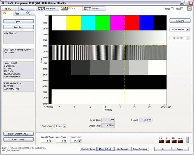 Viewing and Configuring Computer VGA Measurement Results NI Video